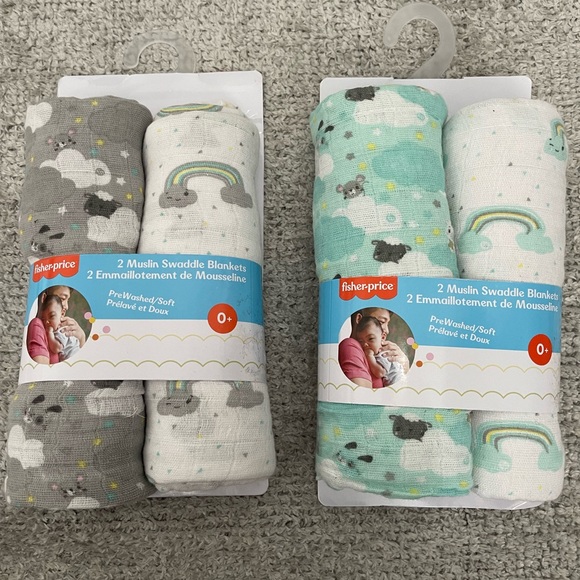 Muslin Swaddle Blankets. 4 total - Picture 3 of 3